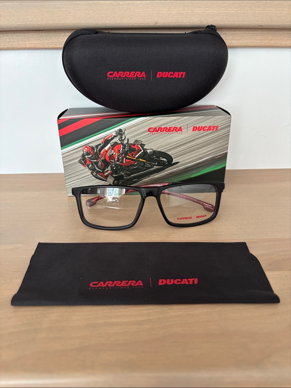 Carrera Ducati Black and Red Men's Eyeglasses with Case